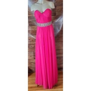 La Femme Pink Rhinestone Formal Dress Size 8 NWOT